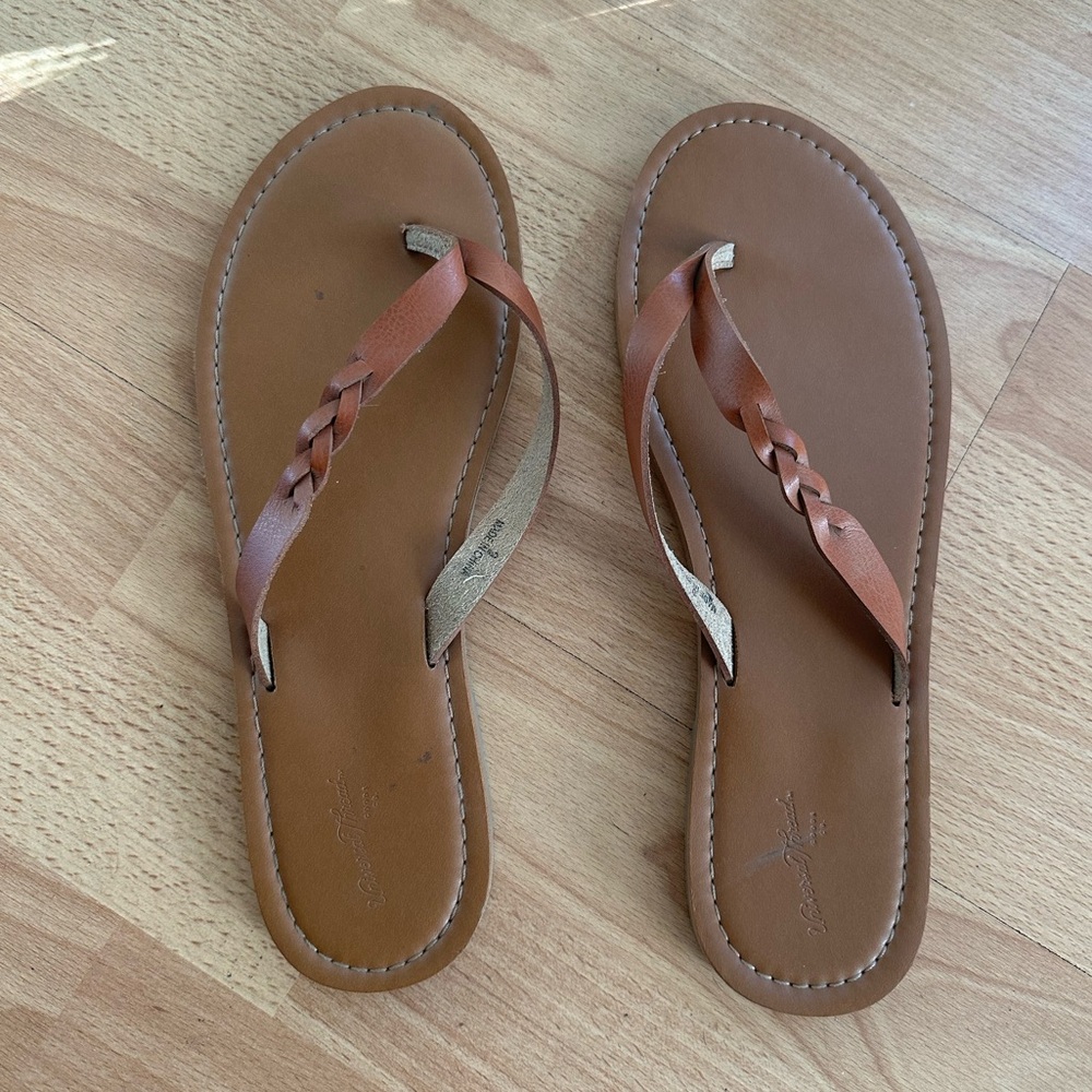 Universal Thread Braided Leather Sandals - brown